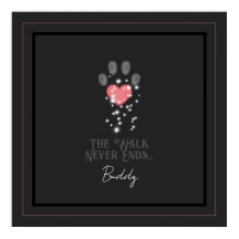 ブラックスターライトピンクハートパウプリントドッグメモリアル