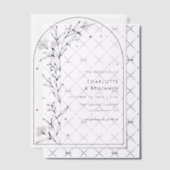 ブラックスターリーシテラルアーチ結婚ボタニーズ ベラム紙招待状 (オフセット (招待状))