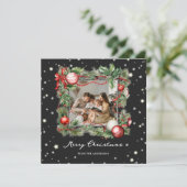 ブラックスターリースフォトメリークリスマスカード シーズンカード (スタンド正面)