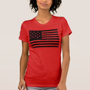ブラックスター – 旗アメリカ国旗 Tシャツ