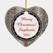 ブラックスティレットスネケスキンカスタムハートオーナメント セラミックオーナメント (裏面)