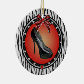 ブラックスティレットゼブラプリントオーナメント セラミックオーナメント (右)