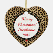 ブラックスティレットチーテパーソナライズされたーハートオーナメント セラミックオーナメント (裏面)