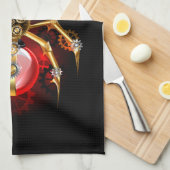 ブラックスティームパンクスパイダー キッチンタオル (四つ折り)