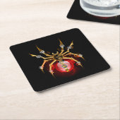 ブラックスティームパンクスパイダー スクエアペーパーコースター (アングル)