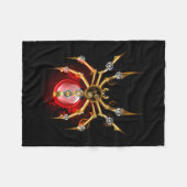 ブラックスティームパンクスパイダー フリースブランケット (正面(横))