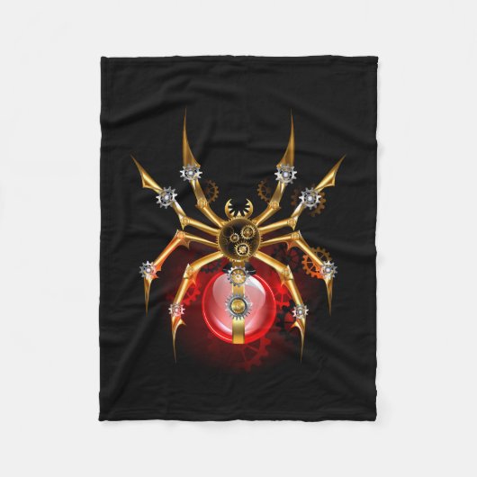 ブラックスティームパンクスパイダー フリースブランケット (正面)
