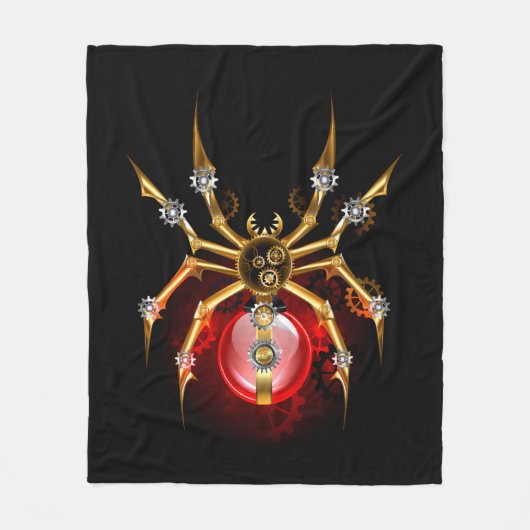 ブラックスティームパンクスパイダー フリースブランケット (正面)