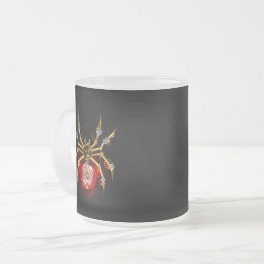 ブラックスティームパンクスパイダー フロストグラスマグカップ (正面左)