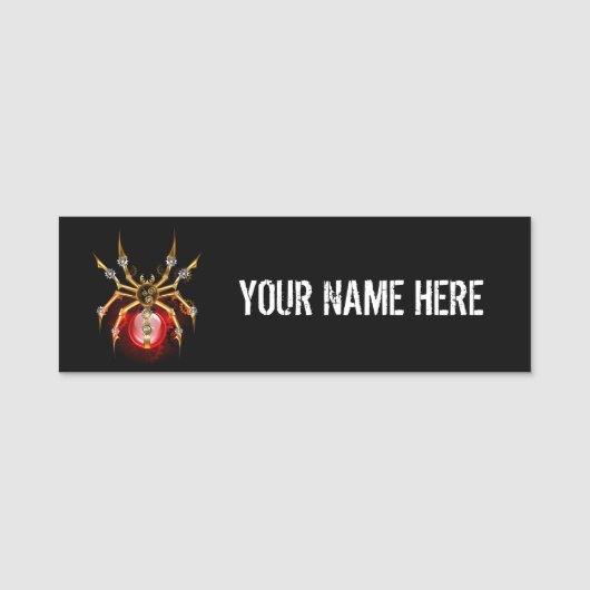 ブラックスティームパンクスパイダー 名札 (正面)