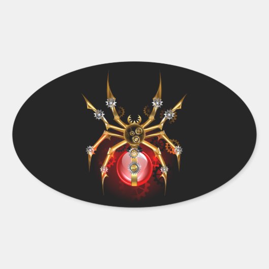 ブラックスティームパンクスパイダー 楕円形シール (正面)