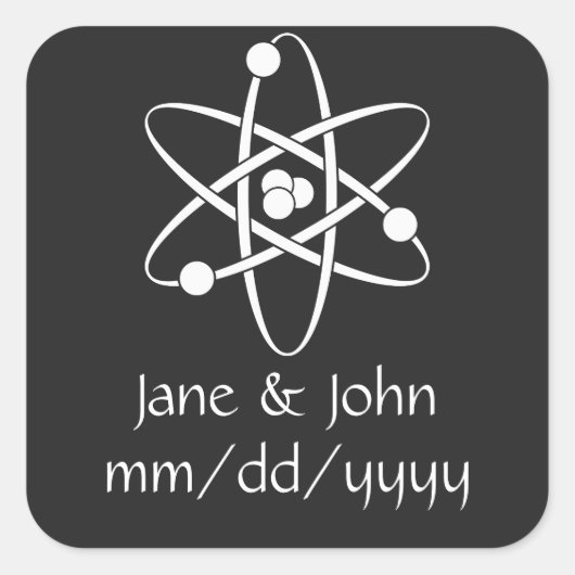 ブラックステッカーに魅力的な力 スクエアシール (正面)