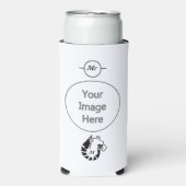 ブラックステンシルにエビのモノグラムスタイル スリム缶クーラー (Seltzer正面)