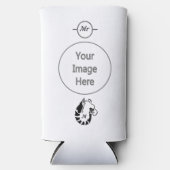 ブラックステンシルにエビのモノグラムスタイル スリム缶クーラー (正面)