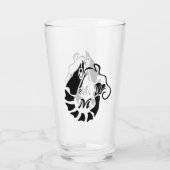 ブラックステンシルにエビのモノグラムスタイル タンブラーグラス (裏面)