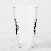 ブラックステンシルにエビのモノグラムスタイル タンブラーグラス (左)