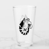ブラックステンシルにエビのモノグラムスタイル タンブラーグラス (正面)