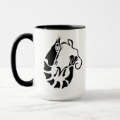 ブラックステンシルにエビのモノグラムスタイル マグカップ (左)