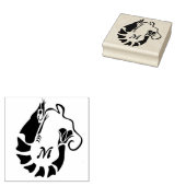 ブラックステンシルにエビのモノグラムスタイル ラバースタンプ (押印)