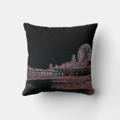 ブラックステンドグラスサンタモニカ桟橋 クッション (裏面)