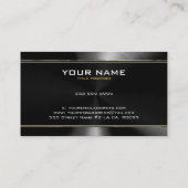 ブラックステンレススチールと金ゴールドアクセントテンプレート 名刺 (裏面)