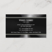 ブラックステンレススティール&グレーアクセントテンプレート 名刺 (裏面)