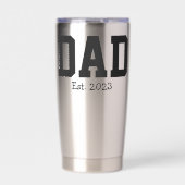 ブラックステンレス鋼にDad Establishedの太字 保温保冷タンブラー (正面)