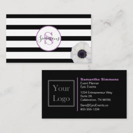 ブラックストライプとアネノメモノグラムの 名刺