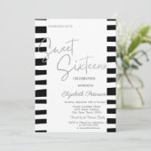 ブラックストライプのシルバースクリプトスウィート16 招待状 (スタンド正面)