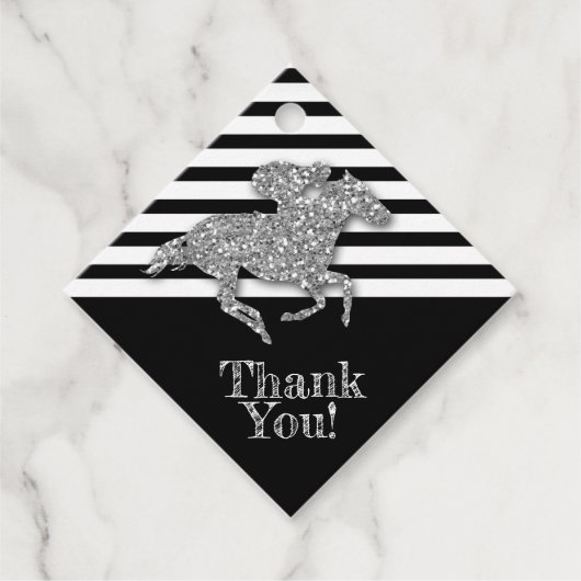 ブラックストライプのシルバーレースホース フェイバータグ (正面)