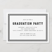 ブラックストライプのツーフォト卒業パーティー 案内状 (裏面)
