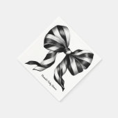 ブラックストライプのボーパーソナライズされたナ名門私立校風のプキン スタンダードカクテルナプキン (角)