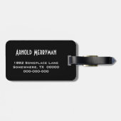 ブラックストライプのモノグラム荷物タグ男性へ ラゲッジタグ (裏面横)