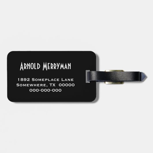 ブラックストライプのモノグラム荷物タグ男性へ ラゲッジタグ (裏面横)