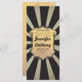 ブラックストライプカーニバルヴィンテージウェディングプログラム プログラム (正面/裏面)