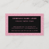 ブラックストライプグリッター&ピンク名刺 名刺 (裏面)