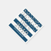 ブラックストライプシルバードット2018年卒業クラス スタンダードカクテルナプキン (角)