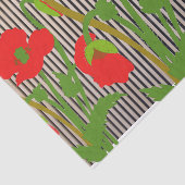 ブラックストライプティッシュペーパーとレッドポピー 薄葉紙 (詳細)