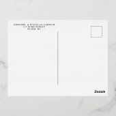 ブラックストライプハローウィンパーティ金ゴールド 箔招待状ポストカード (裏面)