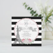 ブラックストライプパリスイート16パーティー 招待状 (スタンド正面)