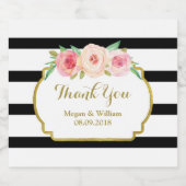 ブラックストライプフローラピンク金ゴールドビアラベル ビールラベル (シングルラベル)