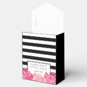 ブラックストライプブライダルシャワー&ピンク牡丹 フェイバーボックス (オープン)