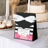 ブラックストライプブライダルシャワー&ピンク牡丹 フェイバーボックス