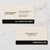 ブラックストライプベージュ色プロフェッショナル会社 名刺 (正面/裏面)