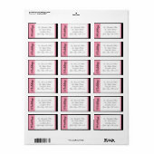 ブラックストライプ住所 シール付きピ結婚ンク ラベル (フルシート)