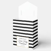 ブラックストライプ金ゴールドエレガントファースト聖餐式 フェイバーボックス (オープン)