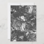 ブラックストライプ金ゴールドローズ結婚ブーケ 招待状 (裏面)