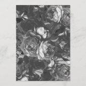 ブラックストライプ金ゴールドローズ結婚ブーケ 招待状 (裏面)