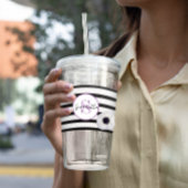 ブラックストライプ・アネモネモノグラムのー アクリルタンブラー