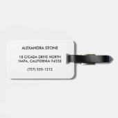 ブラックストライプ&ピンクウォーターカラーイニシャルモノグラム ラゲッジタグ (裏面横)